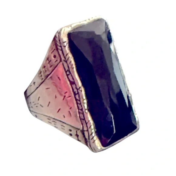 Ring Silpada Black Tie Ring. Onyx and Sterling Silver size 9 1/2 - Picture 3 of 7